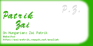 patrik zai business card